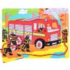 Bigjigs Toys Drevené puzzle hasiči 9 dielikov