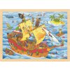 GOKI Drevené puzzle Piráti 96 dielikov