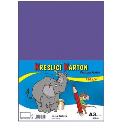 Stepa Kresliaci kartón A3 50ks 180g fialový