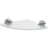 X-ROUND sklenená polica rohová, štvrťkruhová 200x200mm, chróm / mliečne sklo XR009-01
