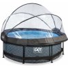 Bazén s krytom a filtráciou Stone pool Exit Toys kruhový oceľová konštrukcia 244*76 cm šedý od 6 rokov