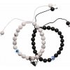 Nefertitis Náramky pre páry z howlitu a achátu Evil eye NF38214 - obvod cca 16 až 24 cm