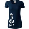 Husľový kľúč gitara - Dámske tričko z organickej bavlny Origin (GOTS) - XS ( Tmavomodrá (veľmi tmavá - skoro čierna) )