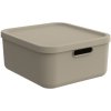 Rotho Úložný box, rovný s vekom, 20 l, cappuccino ALBU LIGHT, 40 x 36 x 18 cm