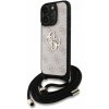 Zadný kryt Guess PU 4G Metal Logo Crossbody Popruh pre iPhone 16 Pro Ružový