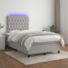 Box spring postel s matrací a LED světle šedá 120x200 cm textil Šedá 3135101