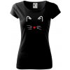 Mačka - srdce namiesto nosa - Dámske tričko Pure - 3XL ( Čierna )