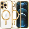 Techsuit Luxury Crystal MagSafe puzdro pre iPhone 12 Pro Max – zlaté (Gold)