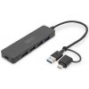 Digitus USB 3.0 Hub 4-Port, Slim Line, 0,2m kabel (DA-70235)