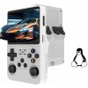 PRENOSNÁ KONSOLA R36S PRE RETRO HRY 15000 HRY LINUX 64GB GAMEBOY BIELA