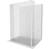 MEXEN/S - Kioto Sprchová zástena WALK-IN voľne stojaca 100 x 30 x 30, transparent, biela 800-100-030-222-20-00-030