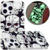 Kryt na iPhone 14 Plus svietiaci lebka Creepy Skull
