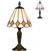 PREZENT 90 Stolná lampa TIFFANY TABLE, 1xE14/40W, KOV/SKLO, ANTIQUE BROWN/TIFFANY