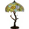 Clayre & Eef Zelená stolná lampa Tiffany Giallo - Ø 40*60 cm / E27/max 2*60W - Clayre & Eef
