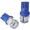 LED AUTO ŽIAROVKA T10 5X LED SMD 5050 12V 1,5W modrá