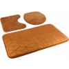 Kúpeľňové predložky Sumba Svetlohnedé Protišmykové Chodníky Sada 3 ks
