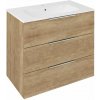 Sapho CIRASA umývadlová skrinka 79,8x75x46cm, 3x zásuvka, dub Alabama CR831-2222