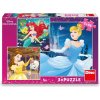 DINO Disney princezny Popelka Ariel a Bella 3x55 dielov