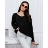Fashionweek Luxusný sveter dámsky s výstrihom do V NB6482 Farba: Čierna, Veľkosť: Universal