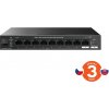 Tenda TEG1110PF-8-120W PoE+ AT switch 8xPoE 802.3af/at + Uplink RJ45 + SFP port, 110W, PoE+, fanless 75012025