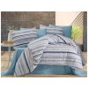 Súprava 1+1 bavlnenej posteľnej bielizne, Pruhy modrá 140 x 200 cm + 70 x 90 cm