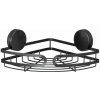 Čierna rohová polica do kúpeľne Wenko Static-Loc® Pavia, šírka 27 cm