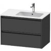 Duravit Ketho.2 - Umývadlová skrinka, 55x81x48 cm, 2 zásuvky, grafit mat K25268049490000