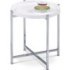 Odkladací stolík Autronic 50x50 cm biely drevo mat 80135-12 WT