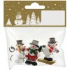 GEROMA Vianočné dekorácie snehuliaci polyresin 4 cm, 3 ks