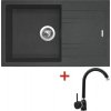 Granitový drez s batériou Linea 480 x 780 mm granblack + batéria Polo GR