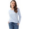 Dámske pyžamo Luna 334 3XL - Modrá-kvety / 3XL