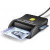 AXAGON CRE-SM3SD, USB-A FlatReader čítačka Smart card (eObčanka) + SD/microSD/SIM, kábel 1.3 m