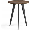 Konferenčný stôl PRIMO VIBE, priemer 60 cm, čierna podnož, orech