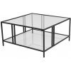 Konferenčný stolík Uranus Black s transparentným sklom