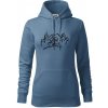 Cyklista na výlete - Mikina dámská Cape s kapucí - XS ( Denim )