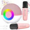 BEZDRÔTOVÁ PRENOSNÁ KARAOKE SÚPRAVA 2x MIKROFÓN + BLUETOOTH REPRODUKTOR RGB