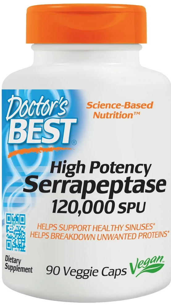 Doctor\'s Best Serrapeptase 120 000 SPU serapeptáza 90 rostlinných kapsúl