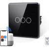 Revolo Touch WiFi dotykový vypínač č.5 (3 okruhy) - Čierny zaoblený