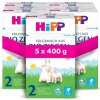 HiPP 2 BIO Kozie mlieko od 6 mesiacov, 5 x 400 g