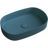ISVEA - INFINITY OVAL keramické umývadlo na dosku, 55x36cm, matná zelena Petrol 10NF65055-2P