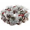 Veniec MagicHome Vianoce, so zasneženou čečinou, adventný, 31x8,5 cm