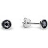 Náušnice šedej sa Swarovski Elements Pinpoint Studs K2038SS10SN Silver Night
