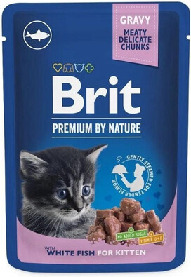 BRIT PREMIUM Pouch White Fish Kitten 24 x 100 g