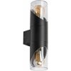 RABALUX 7237 Novigrad exteriérové nástenné svietidlo 2xE27 IP54 čierna, priehľadná