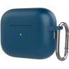 AppleKing silikónový ochranný obal s karabínou pre AirPods Pro 2 (2022) s konektorom Lightning - tmavomodrý - možnosť vrátiť tovar ZADARMO do 30tich dní