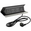 Legrand Pop-up, 3x230V+2xUSB hliník brúseny