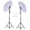 Fotověci SET 2x Foto Deštník Lampa Fotostudio, LED Žárovka, Stativ, Výběr Variant Varianta: 2 x 20W žárovky