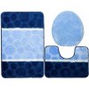 Najkoberce Sada kúpeľňových koberčekov SIENA modrá, bodky / pruhy 40x50 cm a 50x80 cm