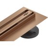 Mexen Flat 360° Slim rotačný lineárny odtok 120 cm, kartáčovaná meď - 1C41120