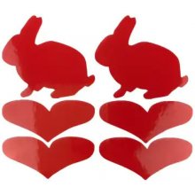 ShamanRacing reflexné samolepky, králik, set 6 ks, červená